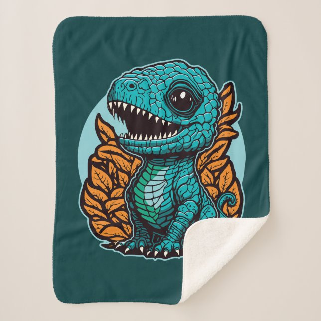 Niedlich Baby Dinosaur Sherpadecke (Vorderseite)