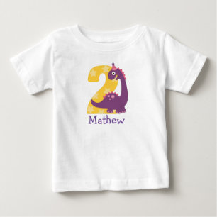 Niedlich Baby Dinosaurier 2. Geburtstag oder 2 Mon T-shirt