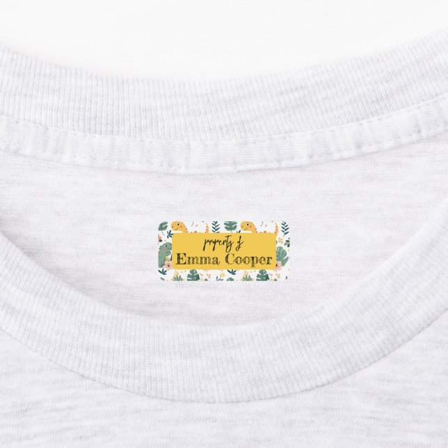 Niedlich Baby Dinosaurier Custom Kids' Etiketten (Befestigt)