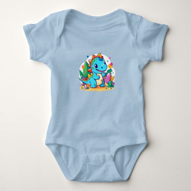 Niedlich Baby Dinosaurier Design Strampler (Vorderseite)