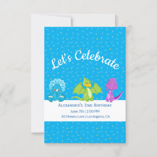 Niedlich Baby Dinosaurier | Einladung zum Geburtst