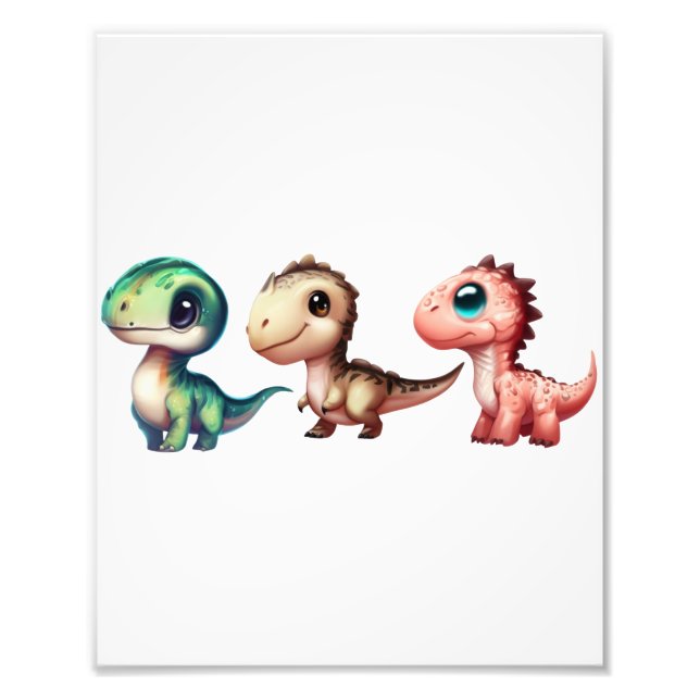 Niedlich Baby Dinosaurier Illustration Fotodruck (Vorne)