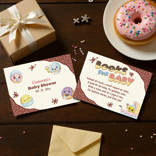 Niedlich Baby Donut Cartoon Babydusche Bücher für  Begleitkarte (Von Creator hochgeladen)