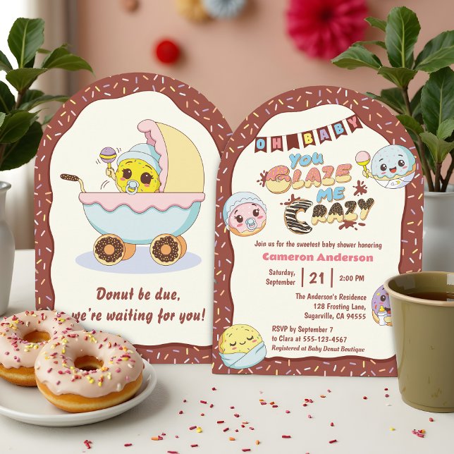 Niedlich Baby Donut Cartoon Kinderdusche und Sprin Einladung (Von Creator hochgeladen)