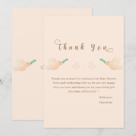 Niedlich Baby Dove Baby Dusche Danke Karte