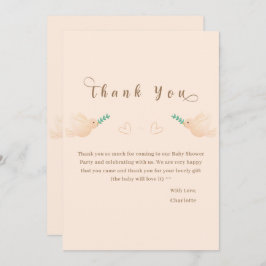 Niedlich Baby Dove Baby Dusche Danke Karte