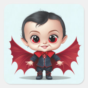 Niedlich Baby Dracula Quadratischer Aufkleber