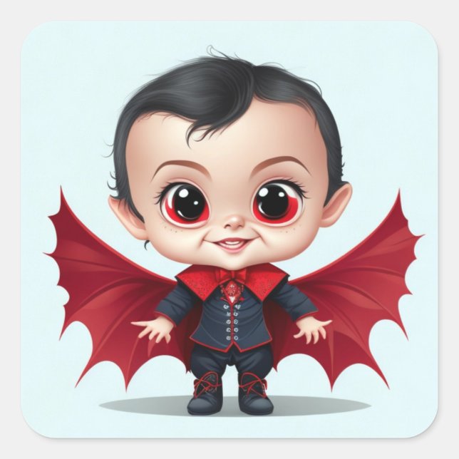 Niedlich Baby Dracula Quadratischer Aufkleber (Vorderseite)