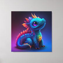Niedlich Baby Dragon Canvas Print