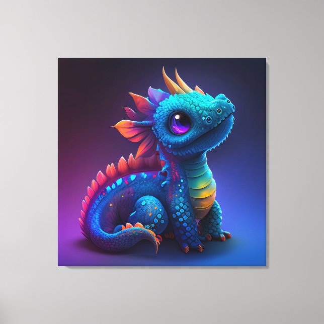 Niedlich Baby Dragon Canvas Print Leinwanddruck (Vorderseite)