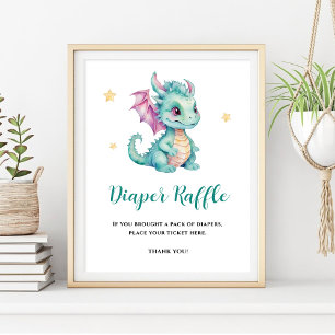 Niedlich Baby Dragon Diaper Raffle Poster