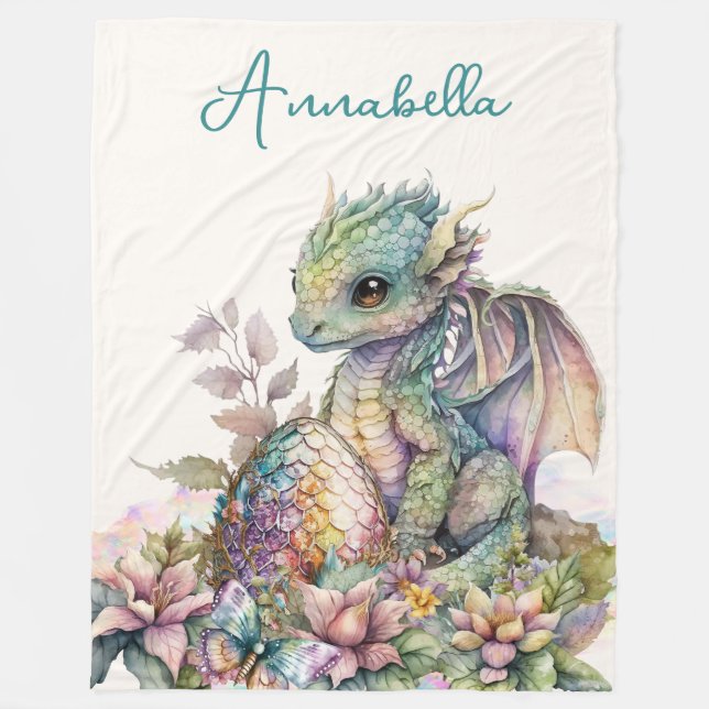 Niedlich Baby Dragon Egg Fleecedecke (Vorderseite)