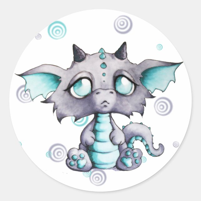 Niedlich Baby Dragon Sticker (Vorderseite)