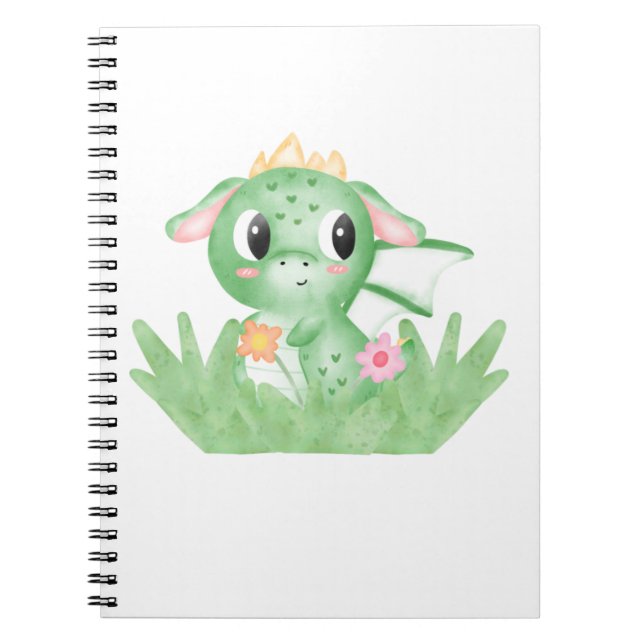 Niedlich Baby Dragon Watercolor Notizblock (Vorderseite)