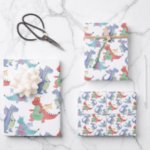 Niedlich Baby Dragons Happy Dancing Funny Kids Car Geschenkpapier Set