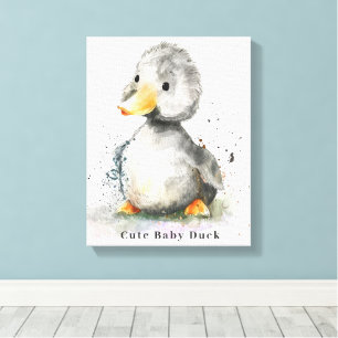Niedlich Baby Duck Watercolor Leinwanddruck