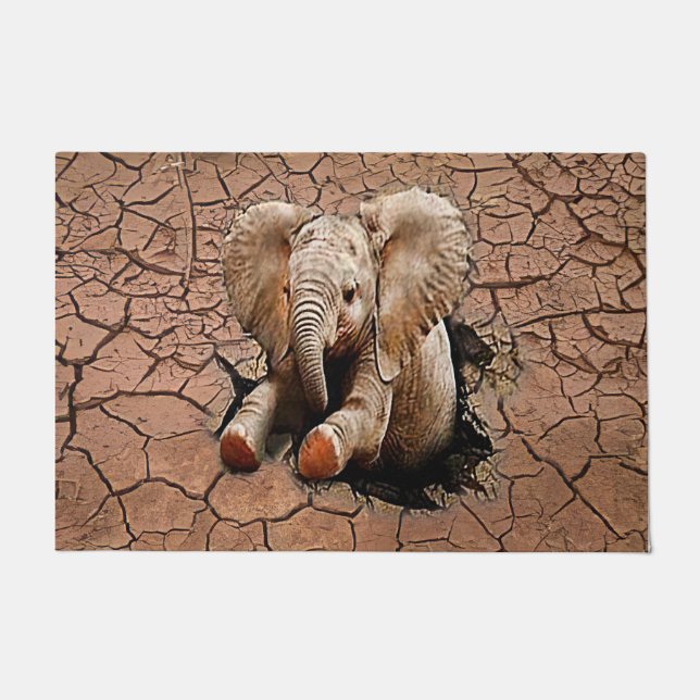 Niedlich Baby Elephant 3D Doormat| Elephant Lover  Fußmatte (Vorderseite)