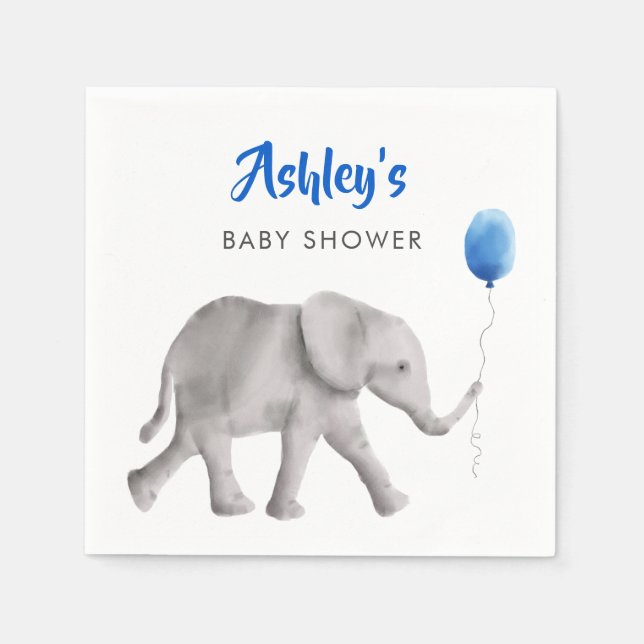Niedlich Baby Elephant Baby Dusche Napkins Serviette (Vorderseite)