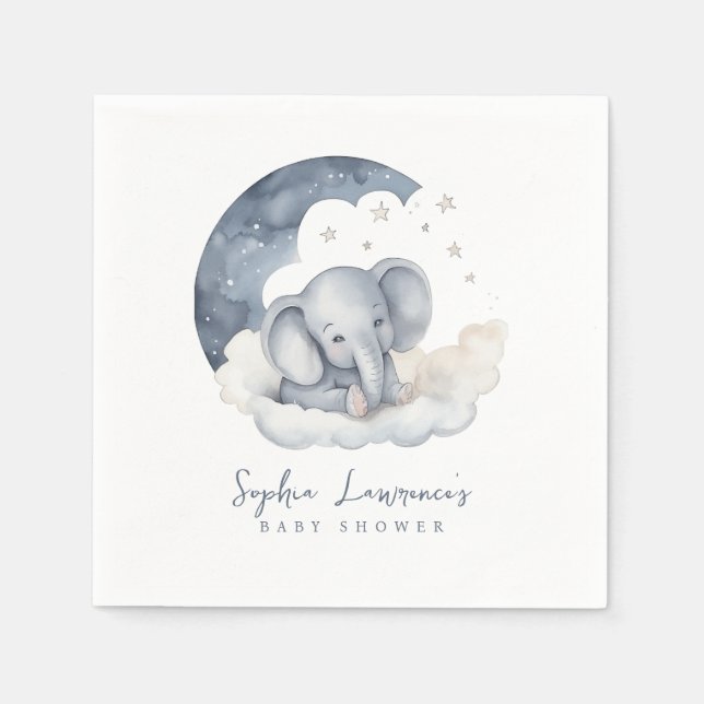 Niedlich Baby Elephant Baby Dusche Serviette (Vorderseite)