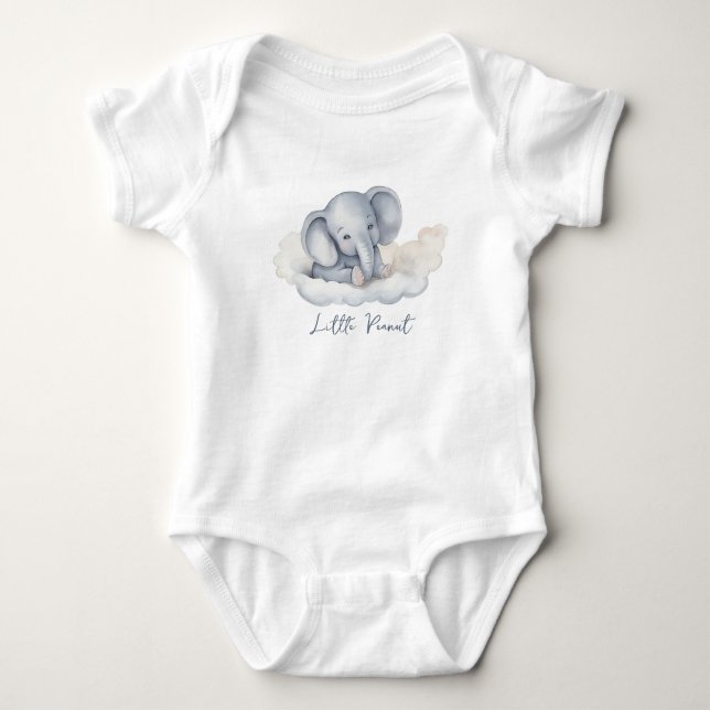 Niedlich Baby Elephant Baby Dusche Strampler (Vorderseite)