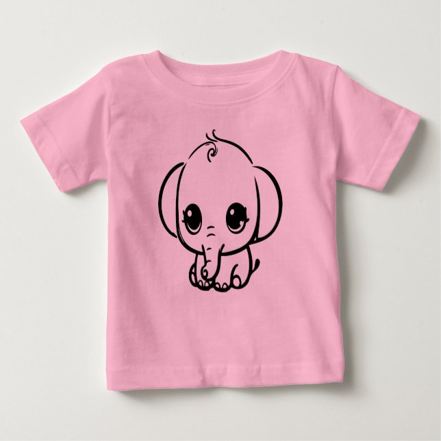 Niedlich Baby Elephant Baby T-shirt (Vorderseite)