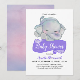 Niedlich Baby Elephant | Babyparty Einladung