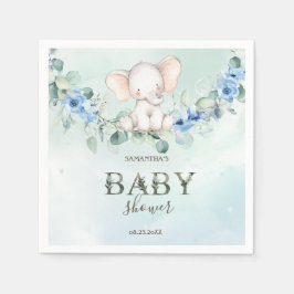 Niedlich Baby Elephant Blue Rose Serviette