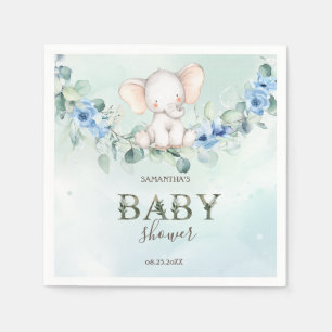 Niedlich Baby Elephant Blue Rose Serviette