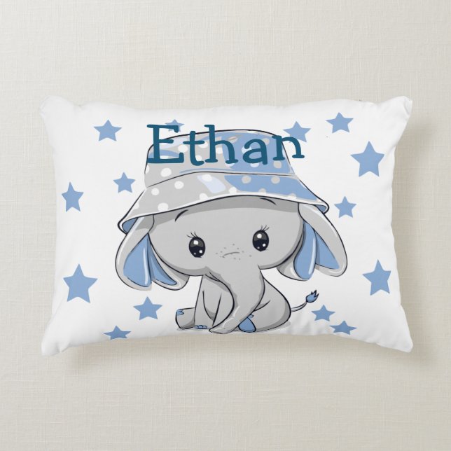 Niedlich Baby Elephant Boy Dekokissen (Vorderseite)
