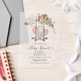 Niedlich Baby Elephant Boy Floral Swing Baby Dusch