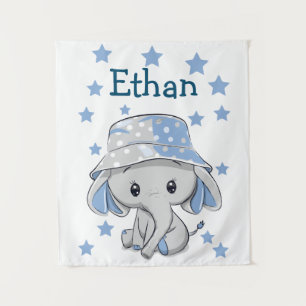 Niedlich Baby Elephant Boy Wandteppich