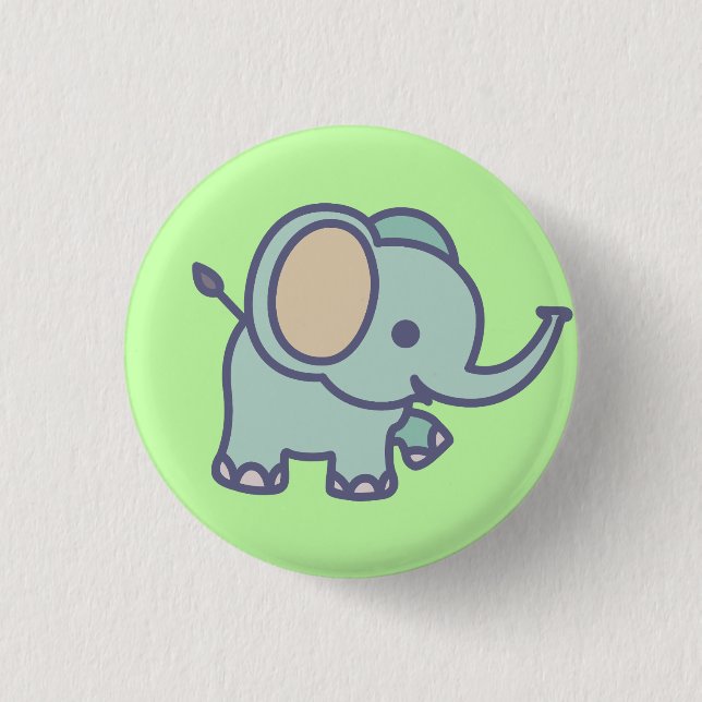 Niedlich Baby Elephant Button (Vorderseite)