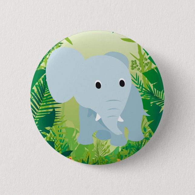 Niedlich Baby Elephant Button (Vorderseite)