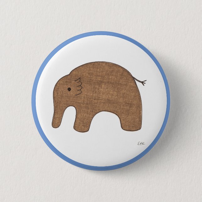 Niedlich Baby Elephant Button-Erin Brie Art Button (Vorderseite)