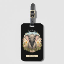 Niedlich Baby Elephant Calf Wildblume Wanderlust