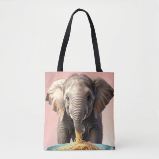Niedlich Baby Elephant Eating Spaghetti