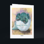 Niedlich Baby Elephant Funny Birthday Card Karte<br><div class="desc">Hübsche Geburtstagskarten mit Niedlichem Elefantenhahn aus Eiern - MIGNED Painting - Anpassbar</div>