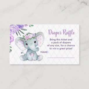 Niedlich Baby-Elephant-Gewinnspiel, lila Verlosung Begleitkarte