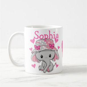 Niedlich Baby Elephant Girl Kaffeetasse