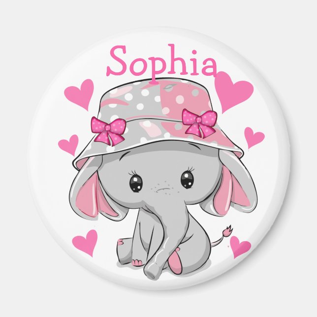 Niedlich Baby Elephant Girl Magnet (Vorne)