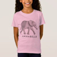 Niedlich Baby Elephant Girls Tee Shirt, T - Shirt