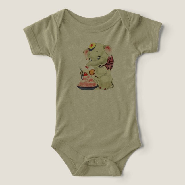 Niedlich Baby Elephant isst (Design Vorderseite)