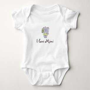 Niedlich Baby Elephant Modern Pink I Liebe Mimi Strampler