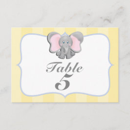 Niedlich Baby Elephant Party Tischnummer Card #2