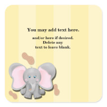 Niedlich Baby Elephant Peanuts Geburtstagsaufklebe