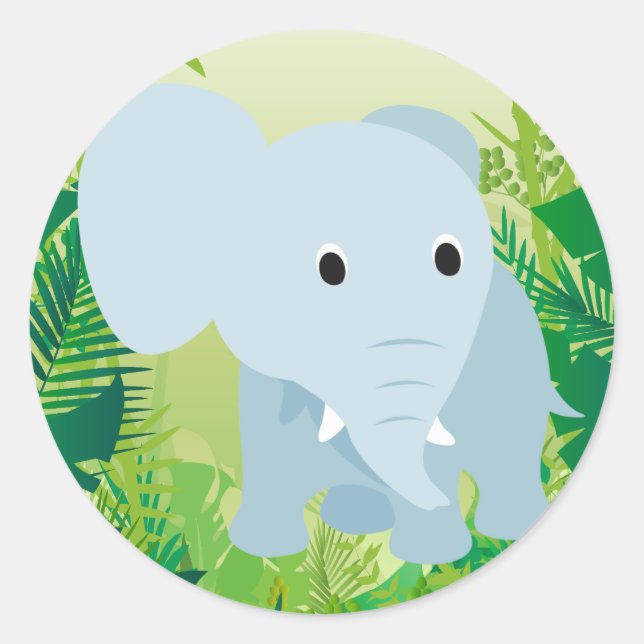 Niedlich Baby Elephant Runder Aufkleber (Vorderseite)