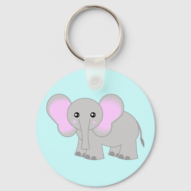 Niedlich Baby Elephant Schlüsselanhänger (Vorderseite)