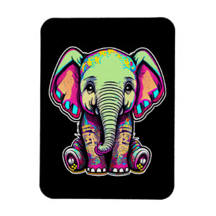 Niedlich Baby Elephant sitzend digitale Abbildung Magnet
