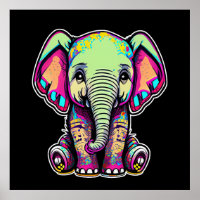 Niedlich Baby Elephant sitzend digitale Abbildung