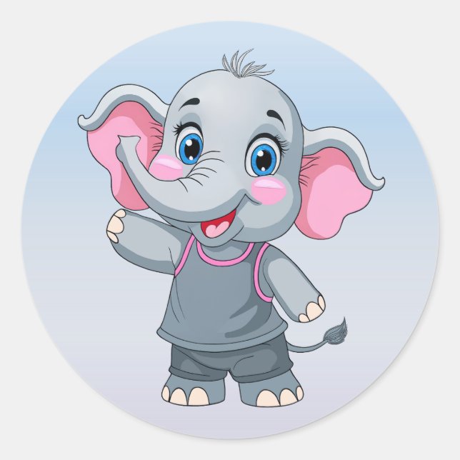 Niedlich Baby Elephant Stickers (Vorderseite)